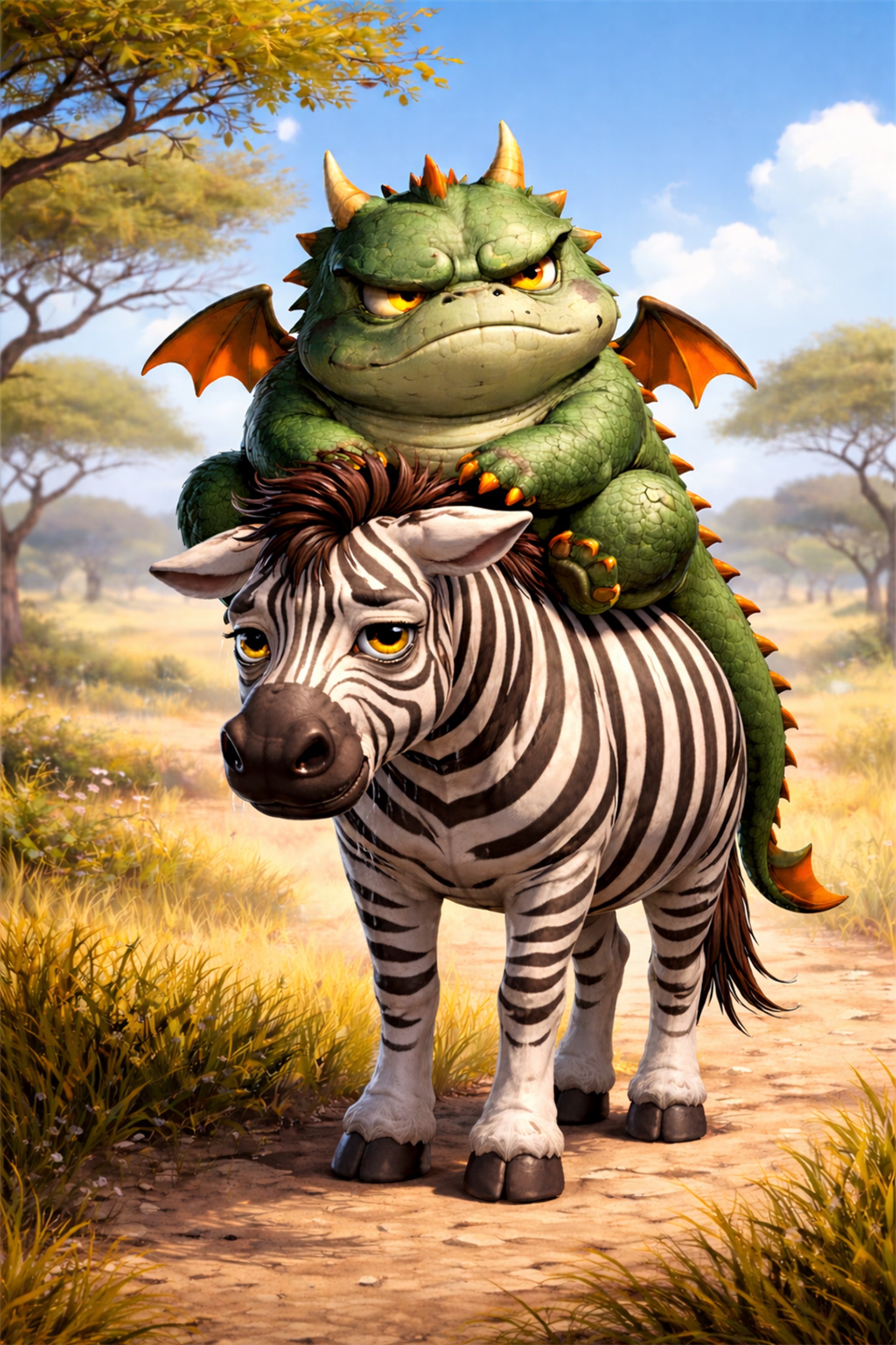 Zebra und Drache